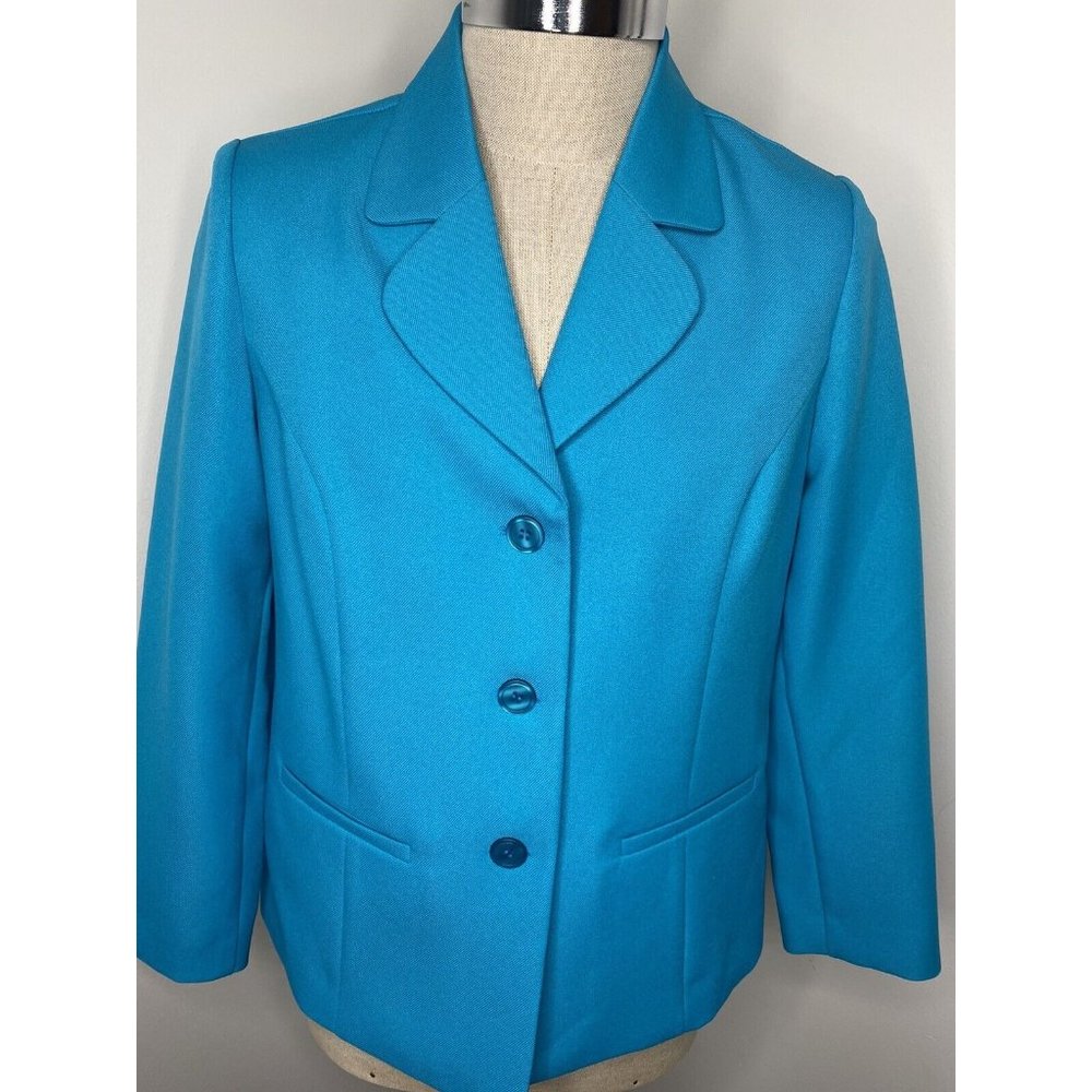 Alfred Dunner Women's  Blue Career Blazer Work Suit Jacket Sz 8 New Church